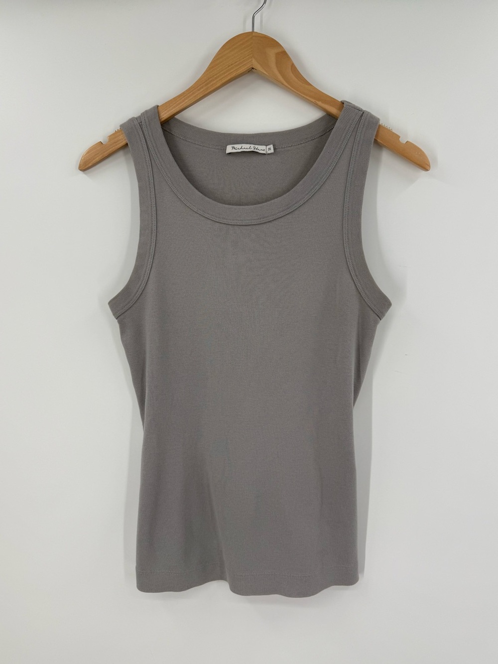 Michael Stars Paloma Cotton Rib Knit Scoop Neck Tank Top | Gray | One Size